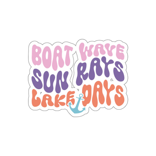 Boat Waves Sun Rays Lake Days Die-Cut Stickers by Pontoon Girl®