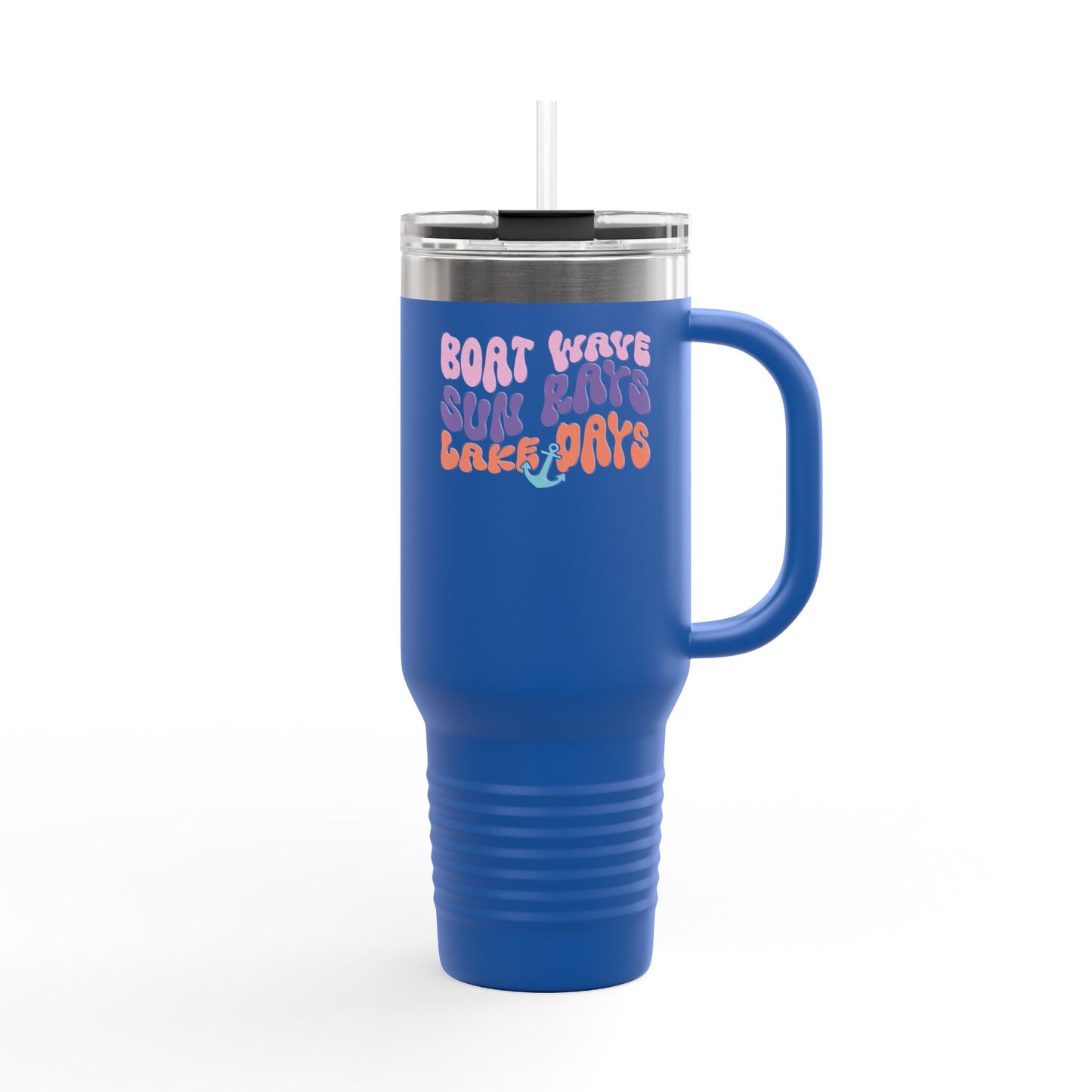 Boat Waves Sun Rays Lake Days Insulated Travel Mug, 40oz by Pontoon Girl®