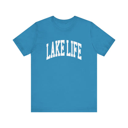 Lake Life™ White Design Unisex Jersey Short Sleeve Tee by Pontoon Girl®