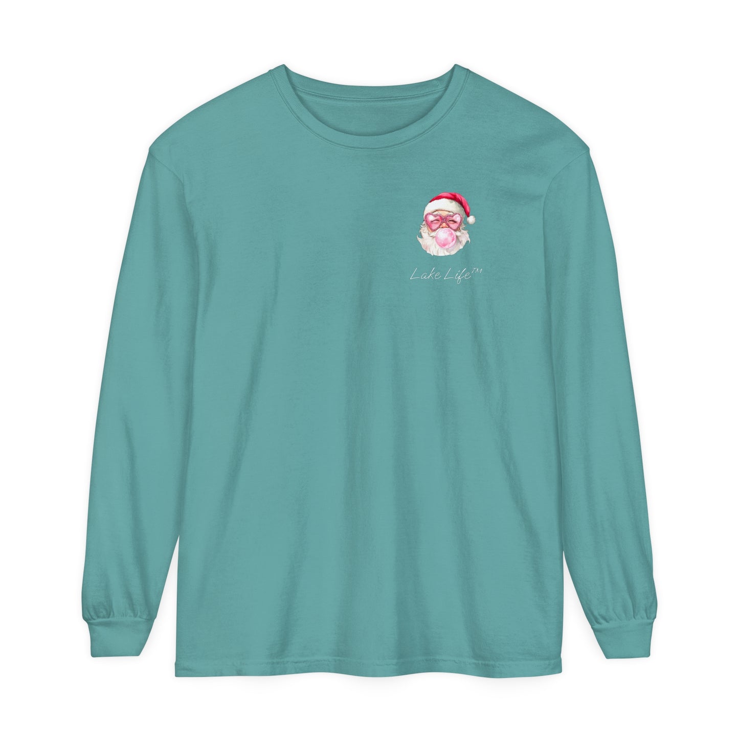 Lake Life™ Santa Love Unisex Garment-dyed Long Sleeve T-Shirt by Pontoon Girl®