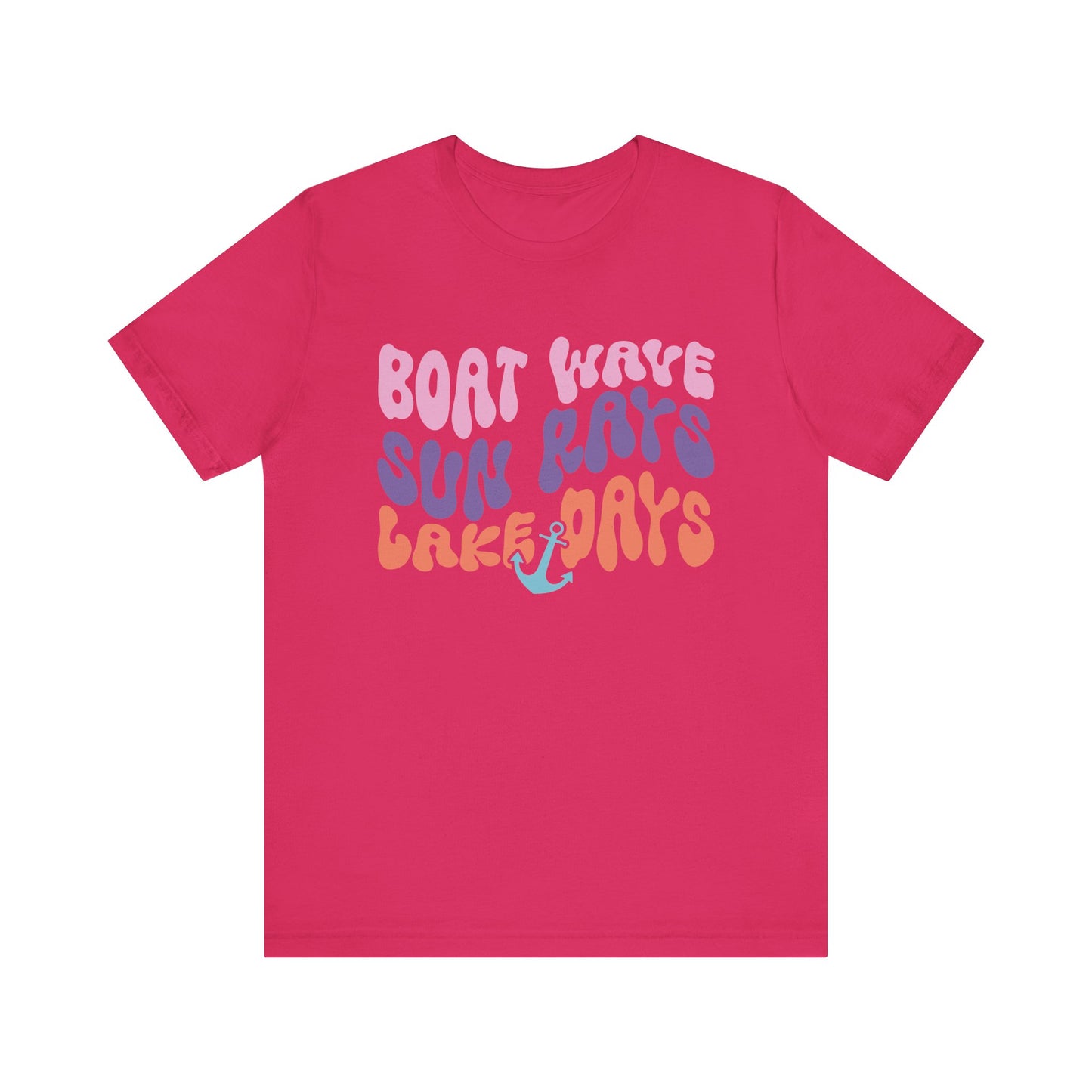 Boat Waves Sun Rays Lake Days Unisex Jersey Short Sleeve Tee by Pontoon Girl®