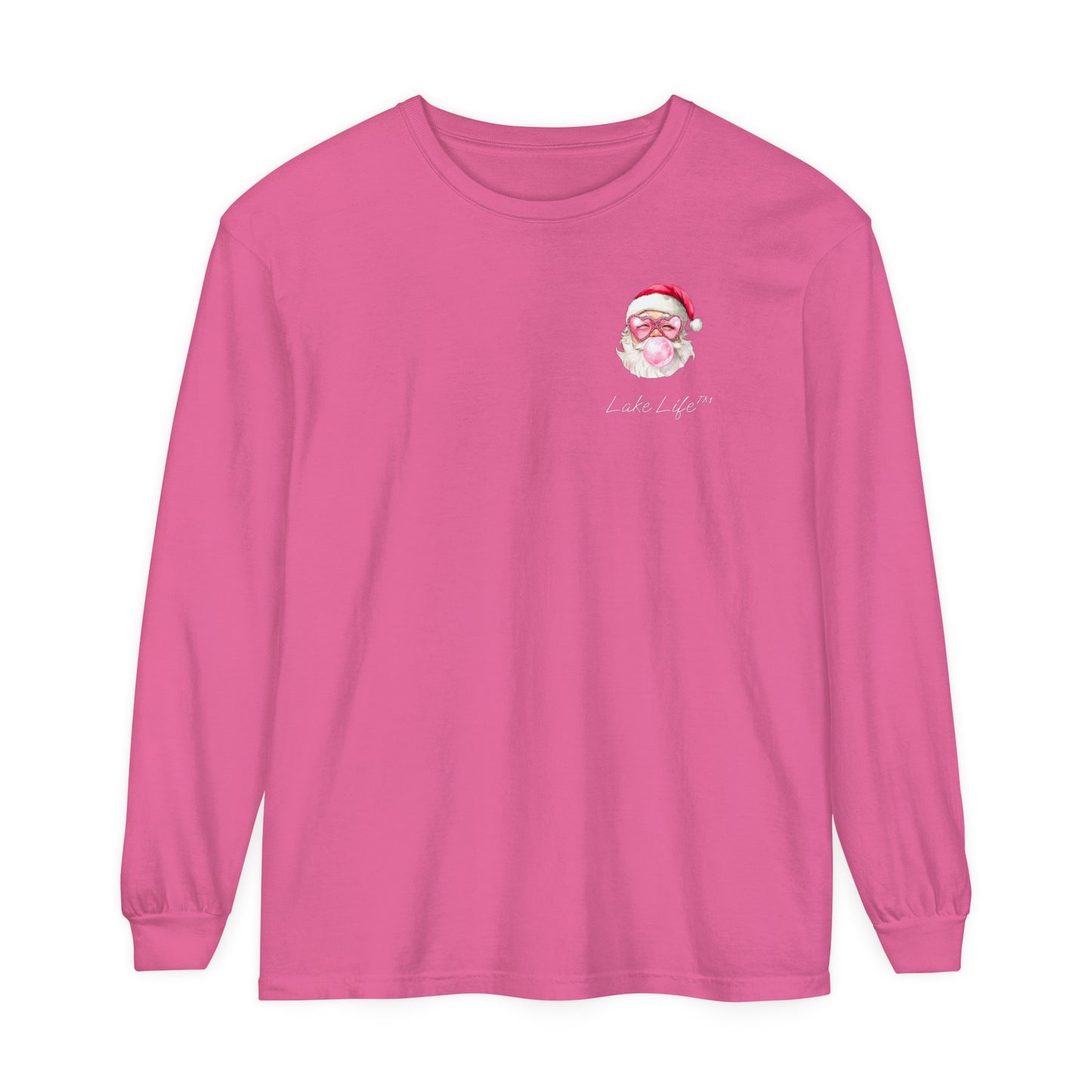 Lake Life™ Santa Love Unisex Garment-dyed Long Sleeve T-Shirt by Pontoon Girl®