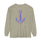 Lake Life™ Heart Anchor Garment-dyed Long Sleeve T-Shirt by Pontoon Girl®