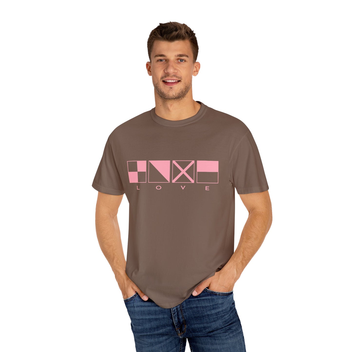 LOVE Code Flags Unisex Garment-Dyed T-shirt by Pontoon Girl