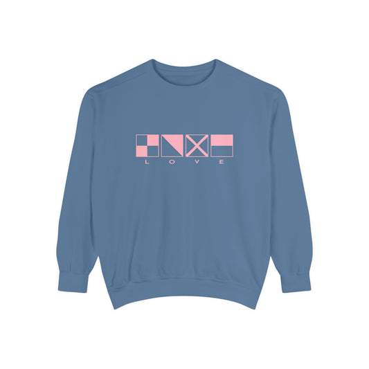 Love Nautical flag - Unisex Garment-Dyed Sweatshirt by Pontoon Girl