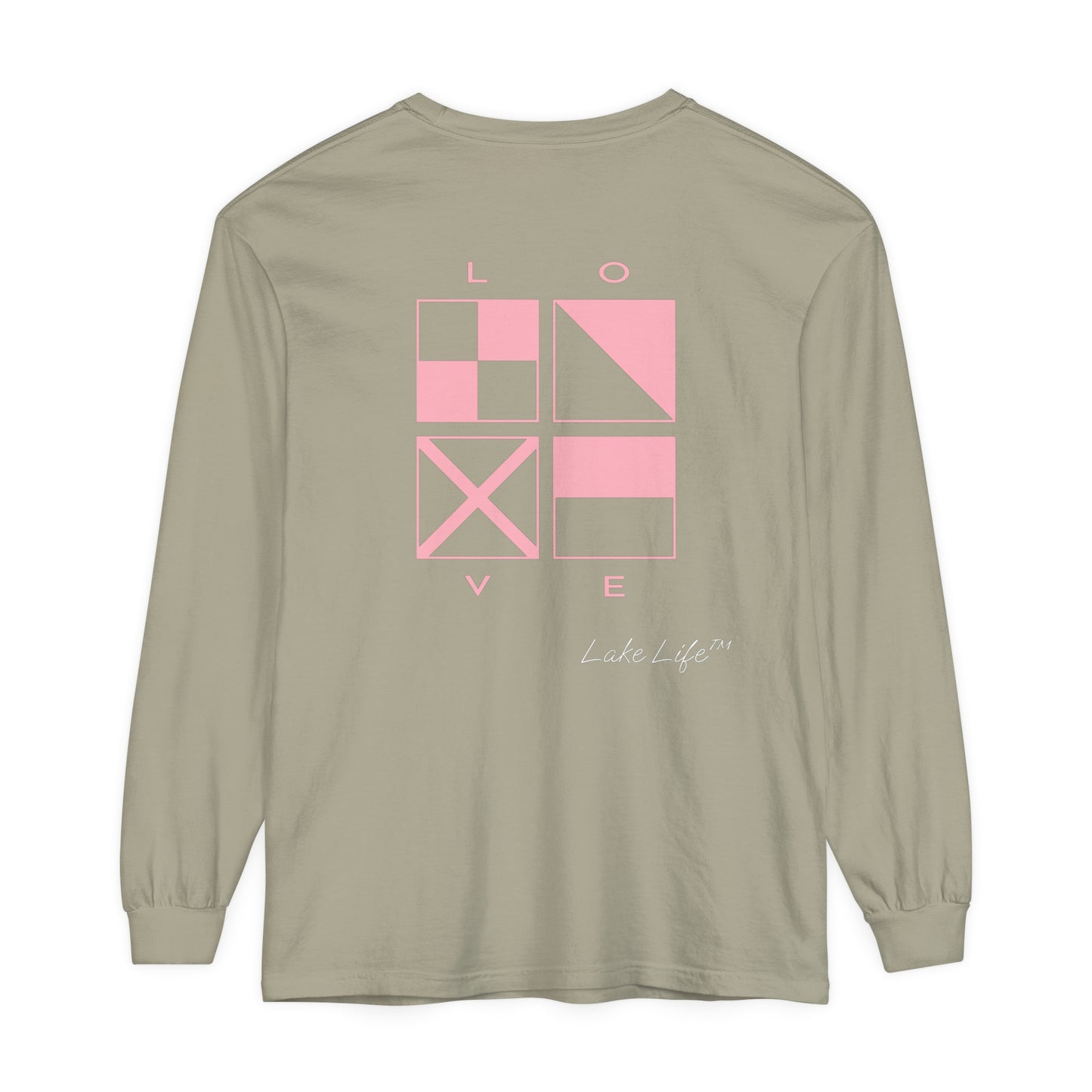 Lake Life™ Nautical LOVE Code Flags Garment-dyed Long Sleeve T-Shirt by Pontoon Girl®