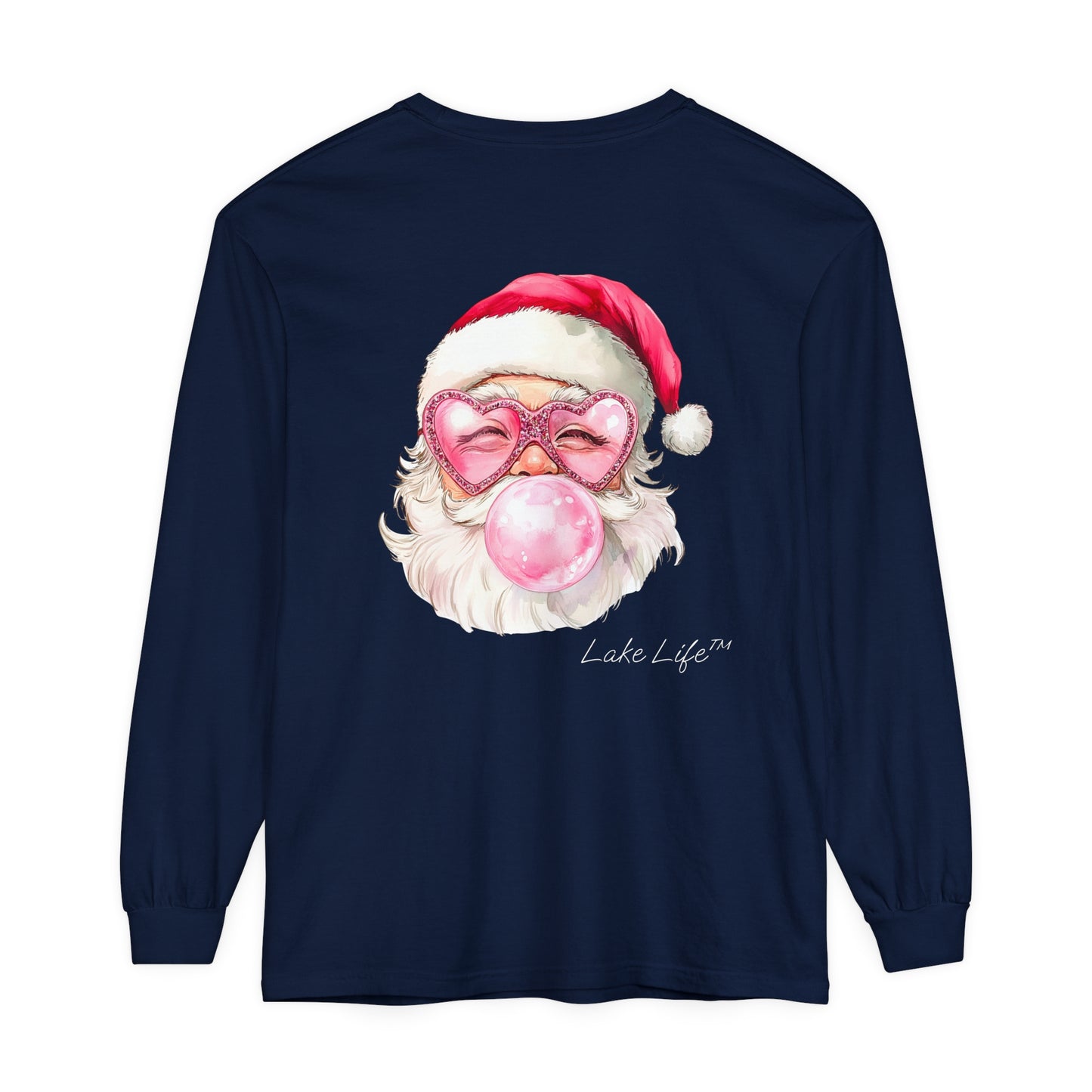 Lake Life™ Santa Love Unisex Garment-dyed Long Sleeve T-Shirt by Pontoon Girl®