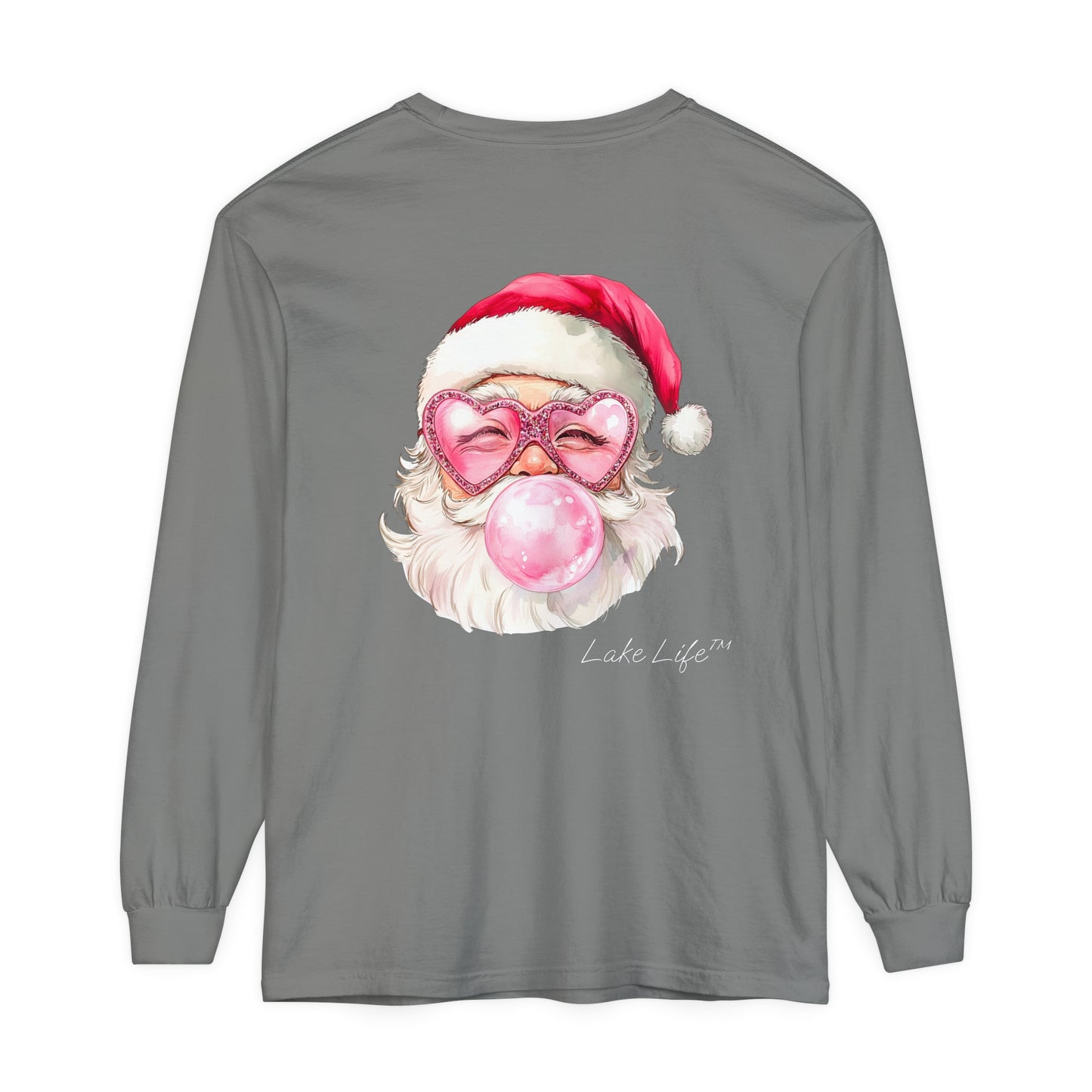 Lake Life™ Santa Love Unisex Garment-dyed Long Sleeve T-Shirt by Pontoon Girl®