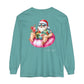 Lake Life™ Tubing Santa Garment-dyed Long Sleeve T-Shirt by Pontoon Girl®