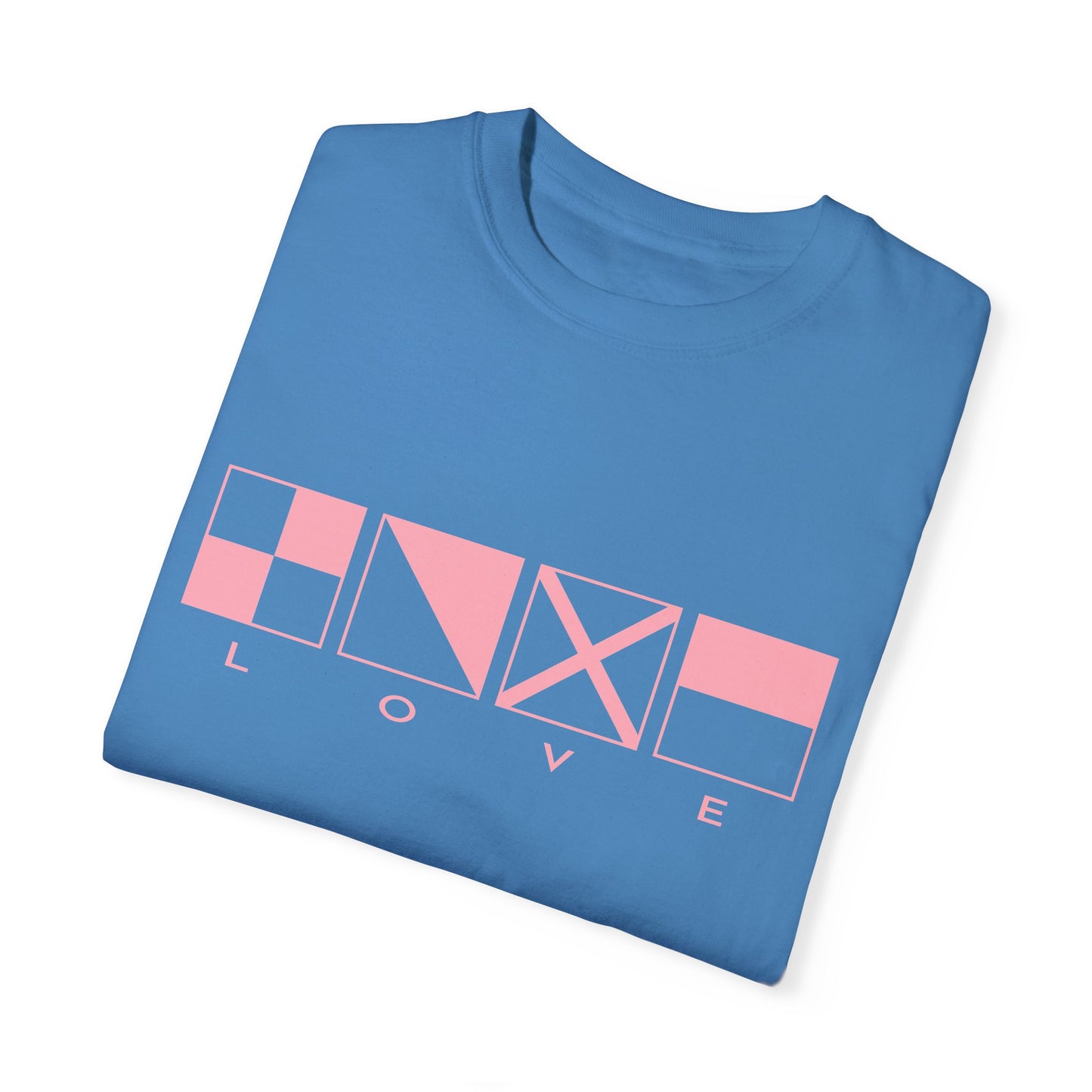 LOVE Code Flags Unisex Garment-Dyed T-shirt by Pontoon Girl