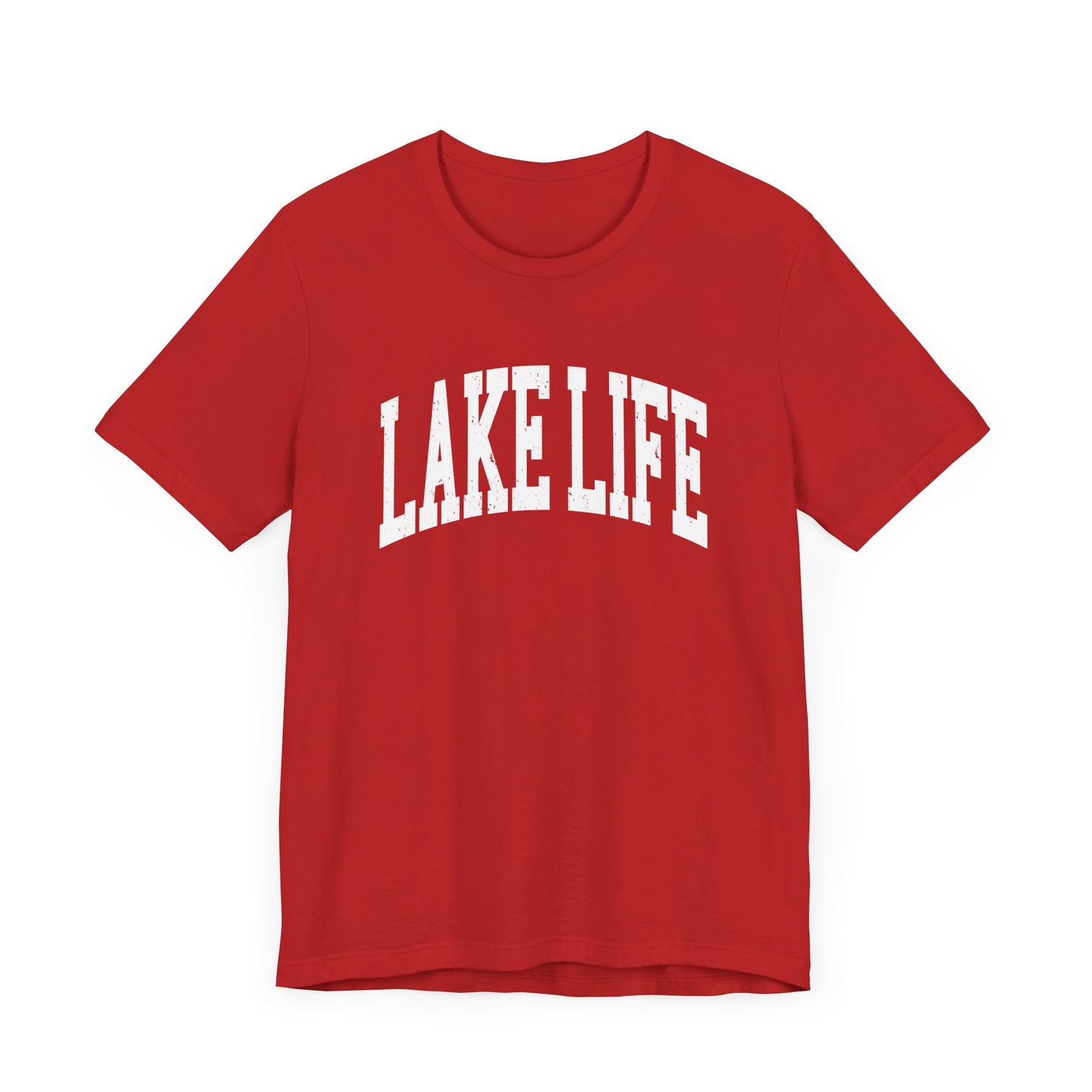 Lake Life™ White Design Unisex Jersey Short Sleeve Tee by Pontoon Girl®