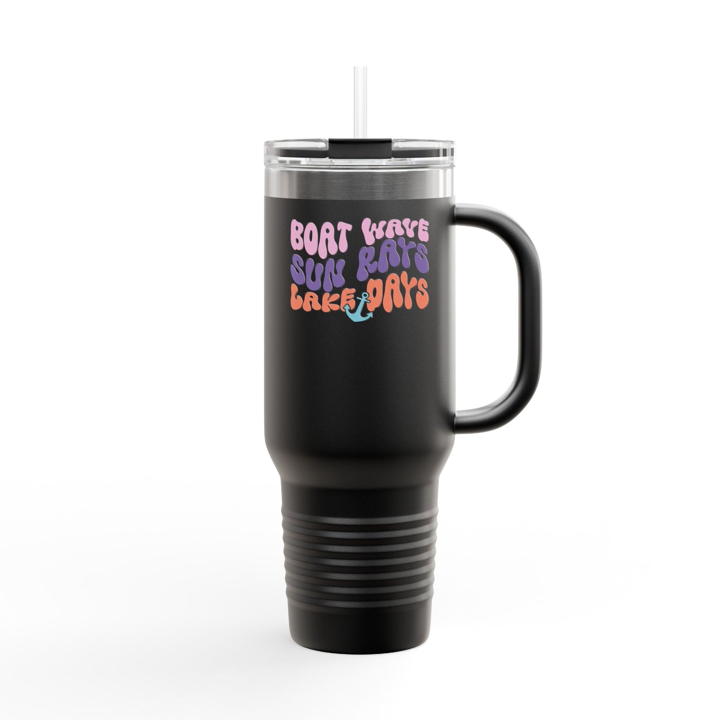 Boat Waves Sun Rays Lake Days Insulated Travel Mug, 40oz by Pontoon Girl®