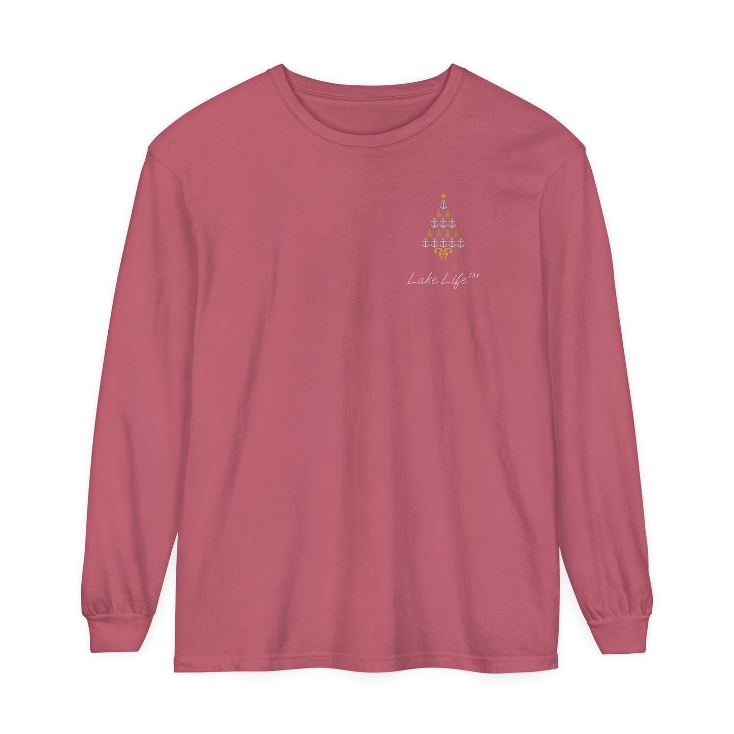 Lake Life™ Anchor Tree Unisex Garment-dyed Long Sleeve T-Shirt by Pontoon Girl®