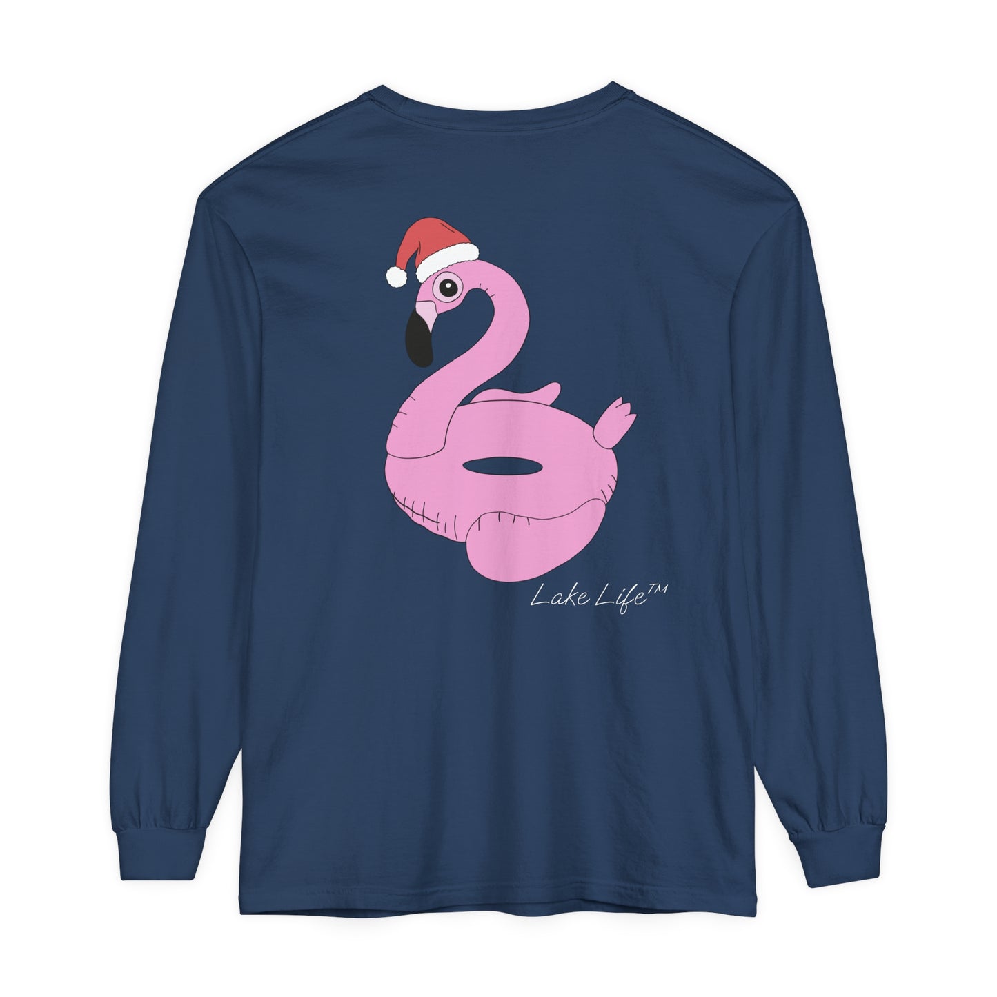 Lake Life™ Flamingo Tube Unisex Garment-dyed Long Sleeve T-Shirt by Pontoon Girl®