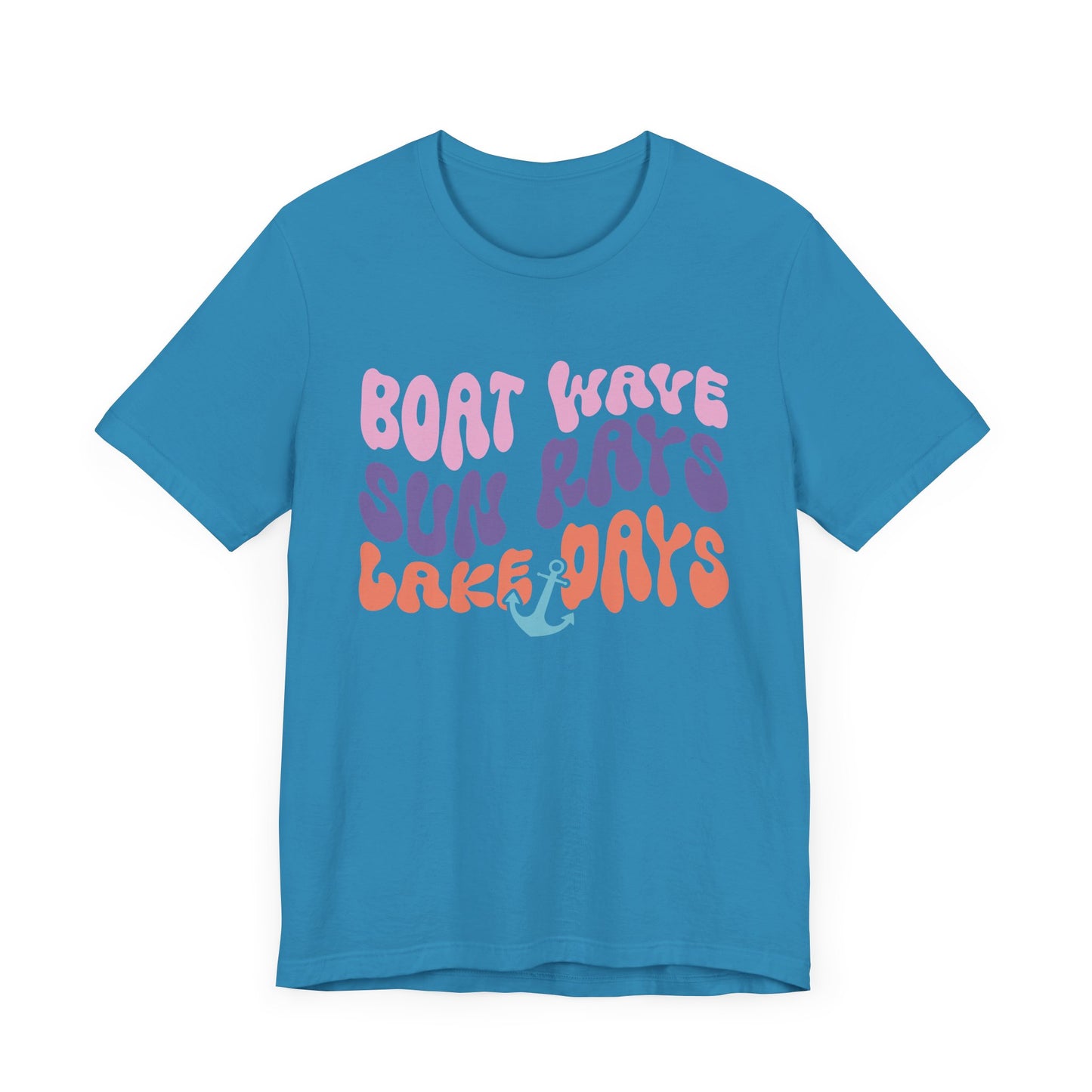 Boat Waves Sun Rays Lake Days Unisex Jersey Short Sleeve Tee by Pontoon Girl®