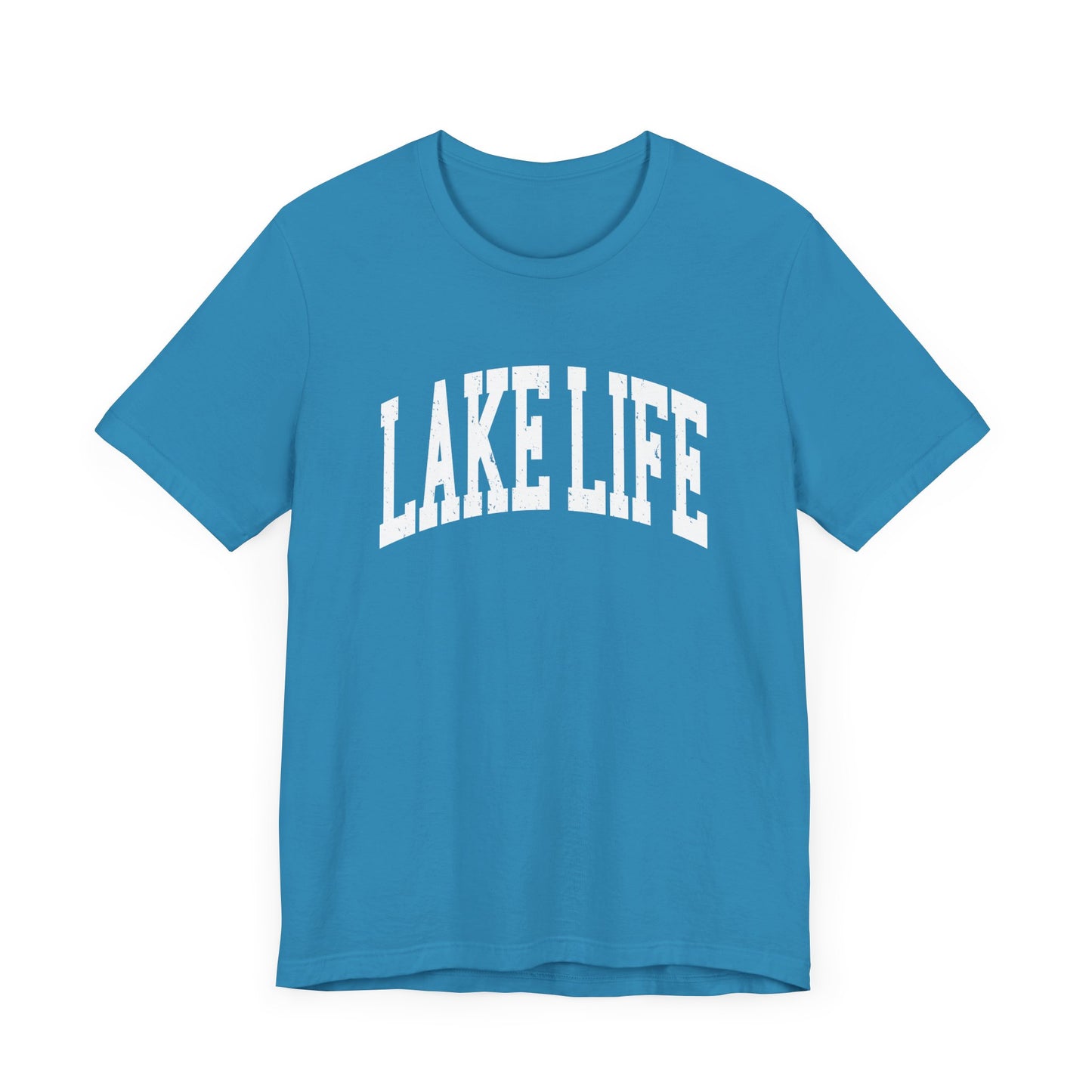 Lake Life™ White Design Unisex Jersey Short Sleeve Tee by Pontoon Girl®