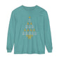 Anchor Christmas Tree Shirt - Unisex Garment-dyed Long Sleeve T-Shirt by Pontoon Girl®