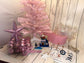 NAUTICAL CHRISTMAS TREE SET by Pontoon Girl® - PINK THEME - 24" - 2FT Mini Nautical Christmas Tree with Lights 30 LEDs & 30 Ornaments, Nautical Village, Small Tabletop Christmas Trees Decorations Desk Room Office Home Decor Xmas