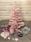 NAUTICAL CHRISTMAS TREE SET by Pontoon Girl® - PINK THEME - 24" - 2FT Mini Nautical Christmas Tree with Lights 30 LEDs & 30 Ornaments, Nautical Village, Small Tabletop Christmas Trees Decorations Desk Room Office Home Decor Xmas