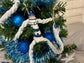 NAUTICAL CHRISTMAS TREE SET by Pontoon Girl® - BLUE THEME - 24" - 2FT Mini Nautical Christmas Tree with Lights 30 LEDs & 30 Ornaments, Nautical Village, Small Tabletop Christmas Trees Decorations Desk Room Office Home Decor Xmas