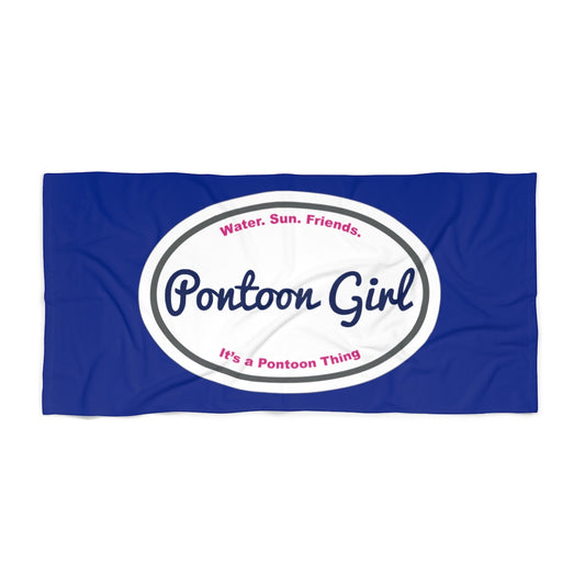 Pontoon Girl Beach Towel - Blue