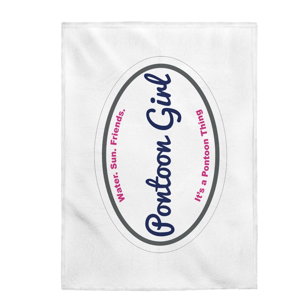 Classic Pontoon Girl - Velveteen Plush Blanket