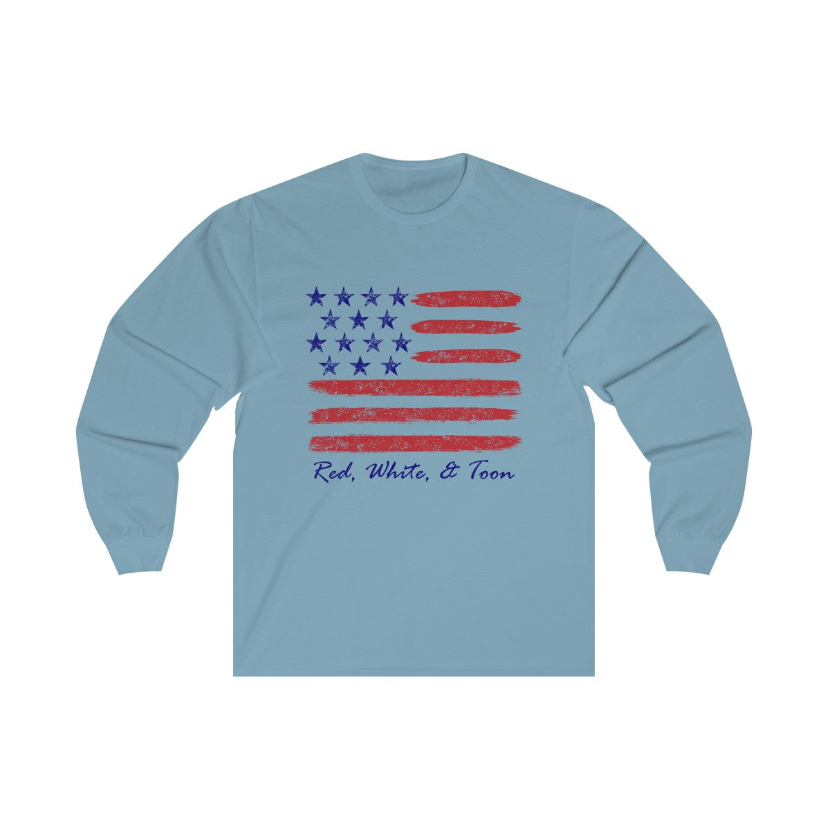 Pontoon Girl - Red White and Toon - Contemporary Flag Long Sleeve T