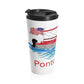 Pontoon Girl® - American Flag and Pontoon Stainless Steel Travel Mug