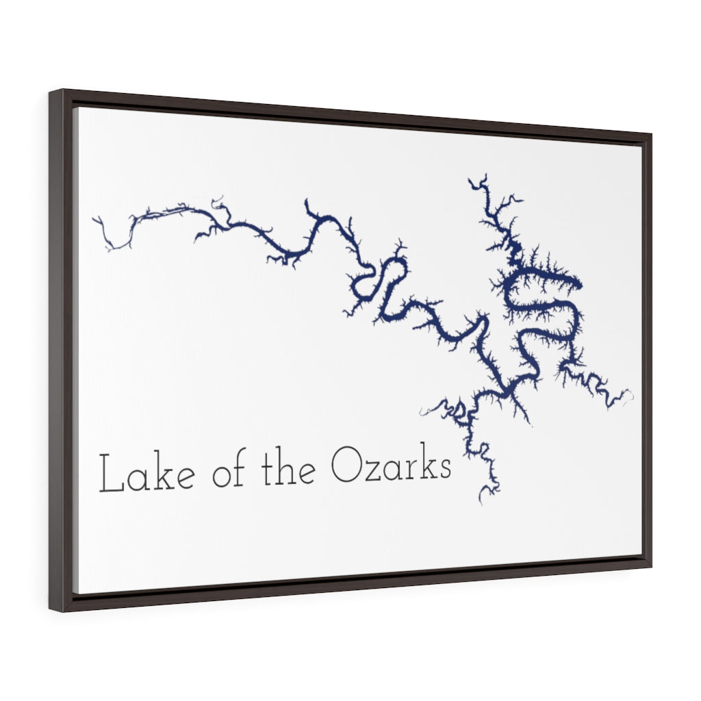Lake of the Ozarks - Party Lakes Collection - Horizontal Framed Premium Gallery Wrap Canvas
