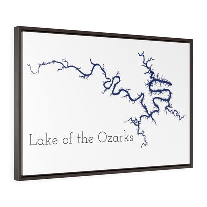 Lake of the Ozarks - Party Lakes Collection - Horizontal Framed Premium Gallery Wrap Canvas