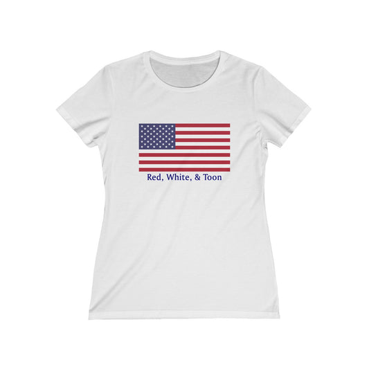 Pontoon Girl - Classic Flag - Red White and Toon