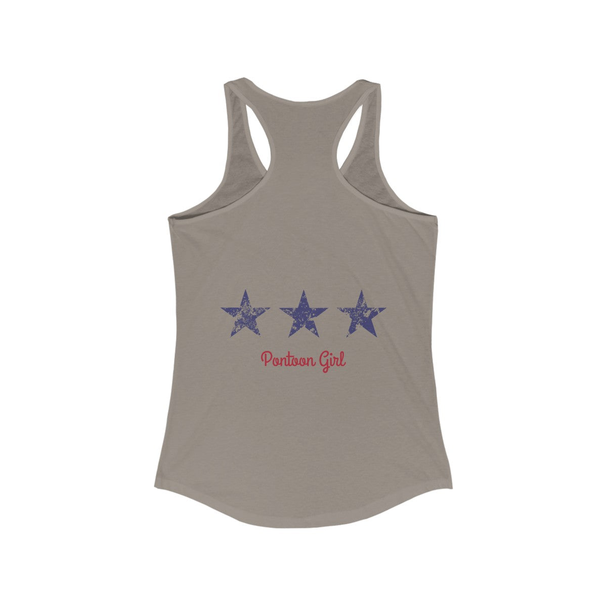 Pontoon Girl - Red White and Toon - Contemporary Flag Racerback Tank Top