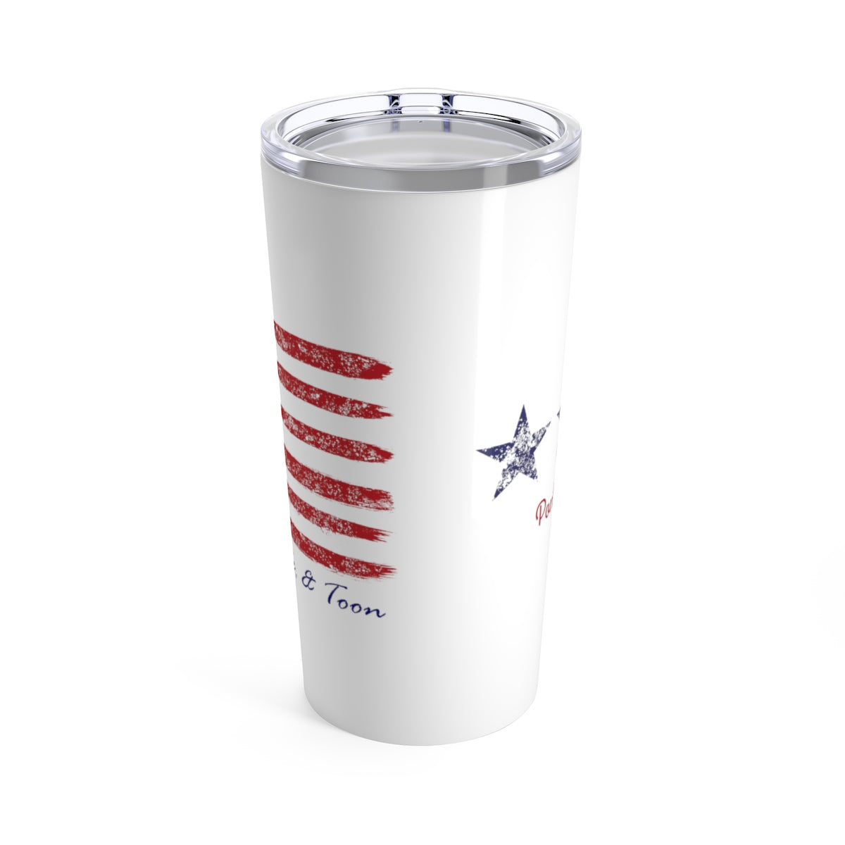 Pontoon Girl Tumbler - Contemporary Flag - Red White and Toon