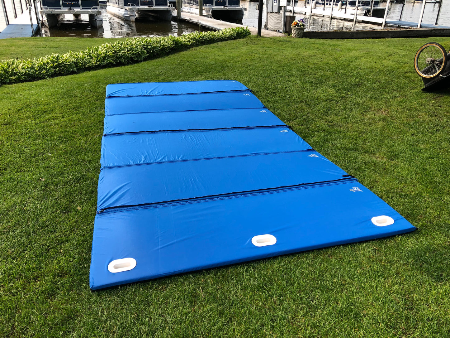 Aqua Water Mats - folding water pad that zips and folds into small space - easy to carry!