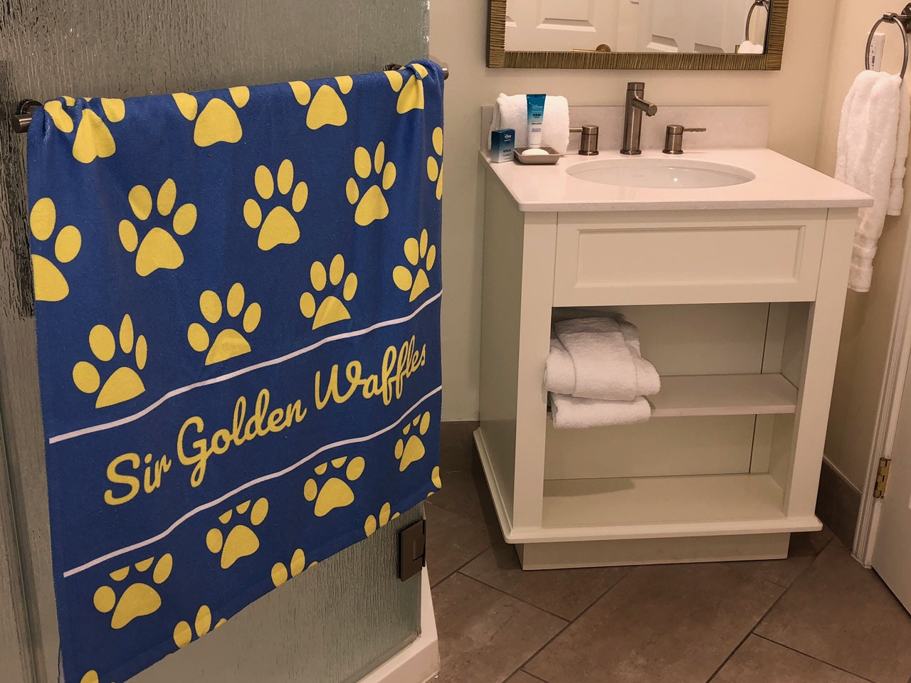 Dog Boater Custom Beach Towel - PAWS Design