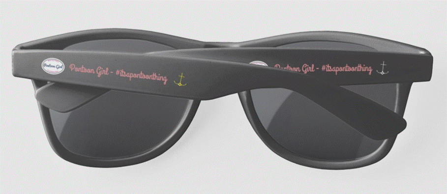 Pontoon Girl Sunglasses - Sunnies for your boat ride! - Ideal shades or your friends on your toon