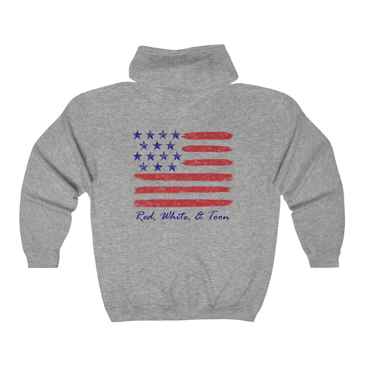 Pontoon Girl - Red White and Toon - Contemporary Flag Zip Hoodie