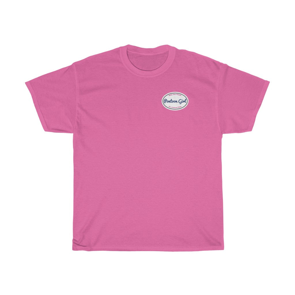 Classic Pontoon Girl Logo T Shrit - Style: Unisex Heavy Cotton Tee