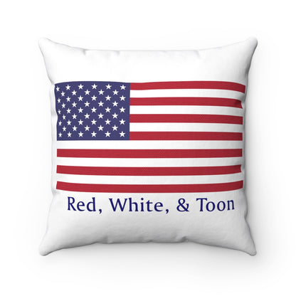 Pontoon Girl - Red White and Toon - Classic Flag Pillow
