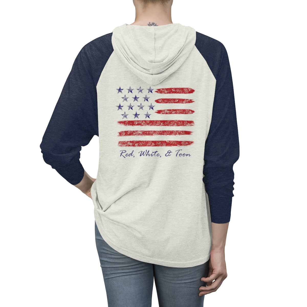 The Perfect Boat Shirt - Red White and Toon - Contemporary Flag - Light Weight Hoodie
