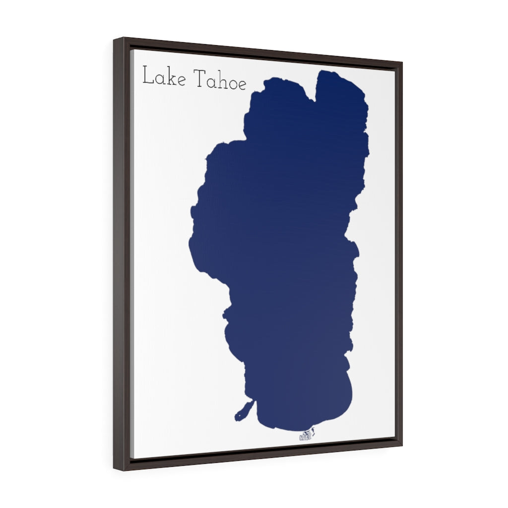 Lake Tahoe - Party Lakes Collection - Vertical Framed Premium Gallery Wrap Canvas