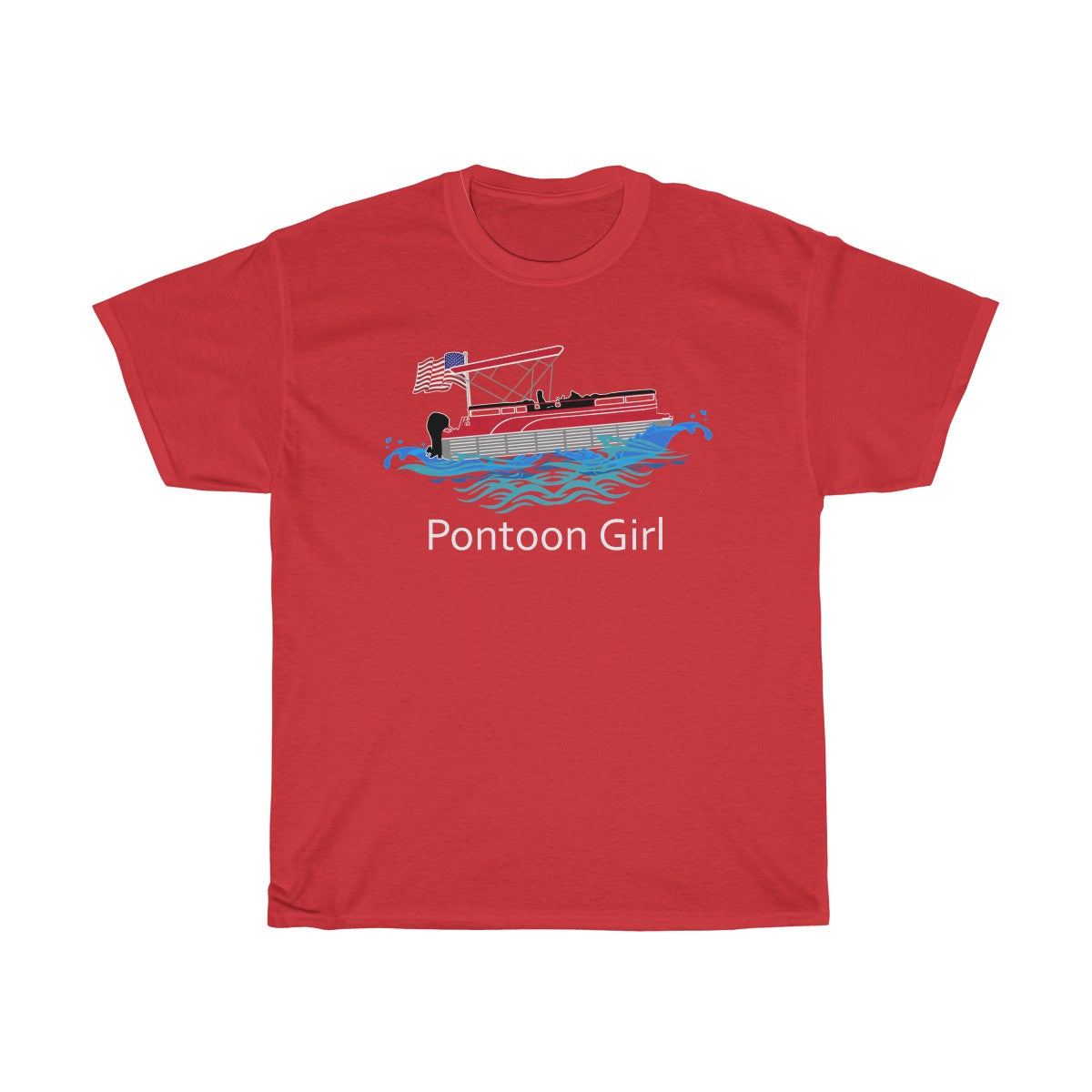 American Flag Pontoon Boat - Pontoon Girl