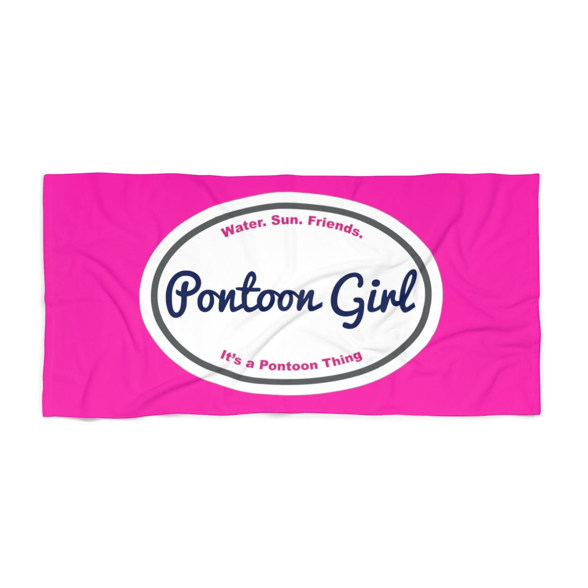 Pontoon Girl Beach Towel - Pink