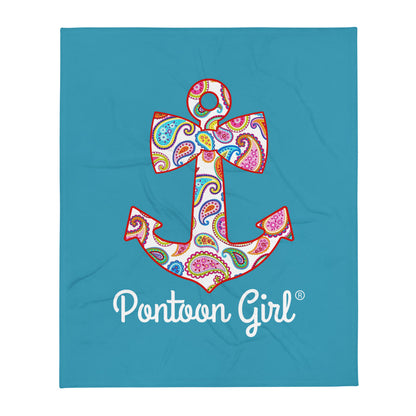 Pontoon Girl® - Throw Blanket With Sweet Anchor