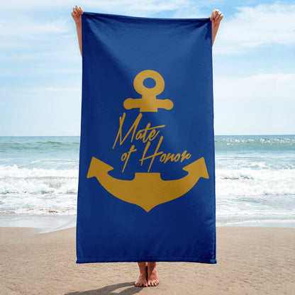Mate of Honor Beach Towel - Bachelorette Party with Nautical Theme Gift