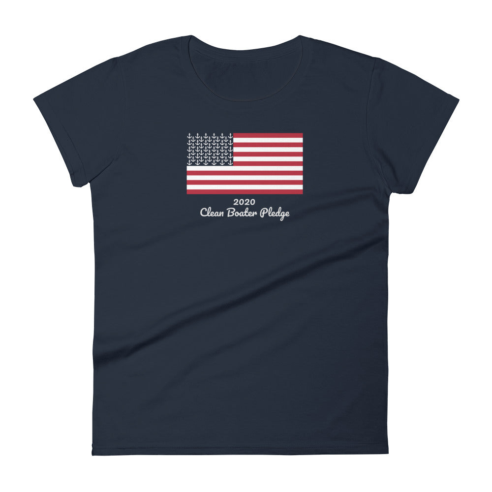 Clean Boater Pledge by Pontoon Girl ® -  Women's short sleeve t-shirt