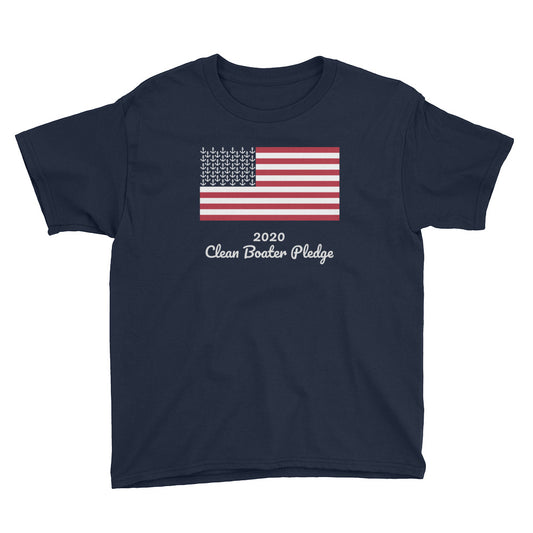 Clean Boater Pledge By Pontoon Girl ® - Youth Short Sleeve T-Shirt