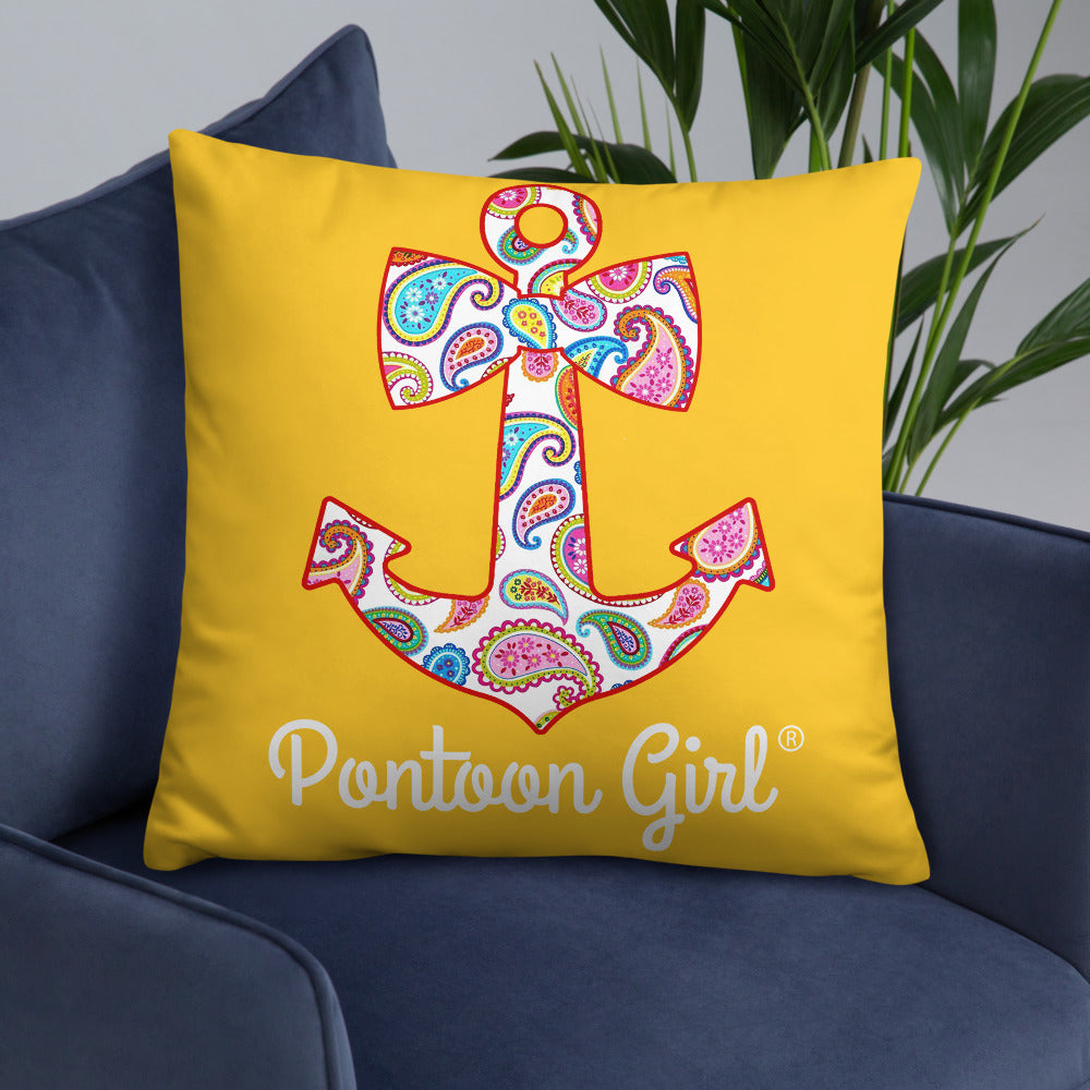 Pontoon Girl® - Basic Pillow with Cute Anchor
