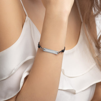 Pontoon Girl - Engraved Silver Bar String Bracelet