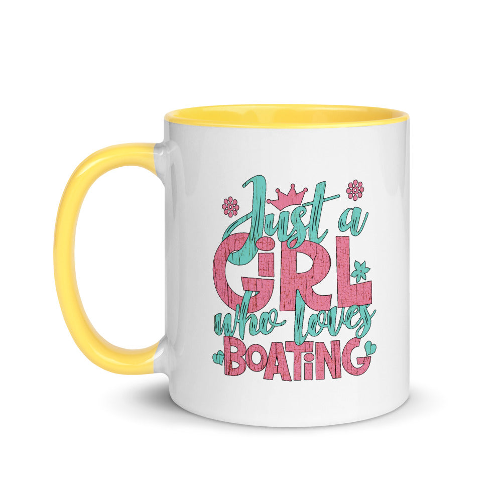 Just a Girl Who Loves Boating - Mug with Color Inside